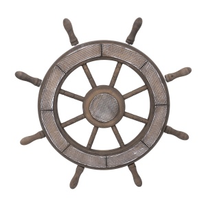 Roata decorativa Zilan, MDF, diametru 44cm, maro, demontabila, 45x45x4 cm, 2kg, ZTS8038