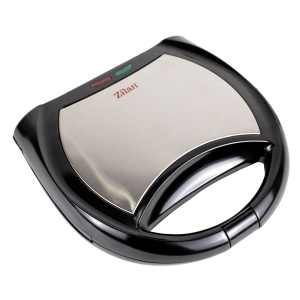 Sandwich-maker Zilan cu carcasă plastic inox, 2 sandwich-uri, plăci grill teflon, 750W, 220-240V, 1m cablu, ZLN8136 - Img 1