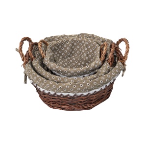 Set 3 cosuri de rachita Zilan, rotunde, maro inchis, diametru 31cm, 25.5cm, 18cm, inaltime 18cm, 14.5cm, 14cm, ZTS8427 - Img 2