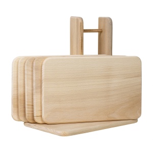 Set 6 tocatoare Zilan, lemn fag, dreptunghiular, 24.5x15 cm, EXT6085 - Img 3