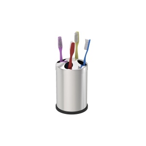 Set baie Zilan, cos menajer 3 litri, perie WC, suport sapun lichid, suport periute dinti, inox, autoportant, 20x10x40 cm, ZLN4605 - Img 2