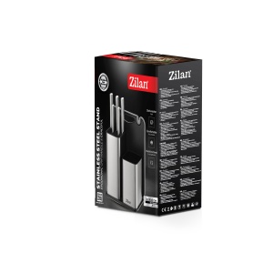 Set cutite 7 piese Zilan, otel inoxidabil, suport si tocator 29.6x22.4x0.8 cm, maner ergonomic, ZLN1627 - Img 3