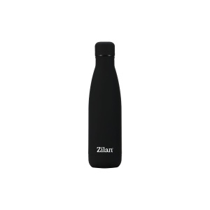 Termos tip sticla Zilan, 500ml, inox, 26x8x8 cm, mentine temperatura rece 24 ore, calda 12 ore, negru, ZLN0820