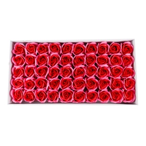 Trandafiri din sapun Love, 50 buc/set, roz-rosu, inaltime 6.5 cm, diametru 5 cm, SF003-32 - Img 1