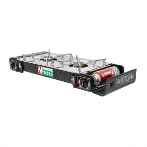 Aragaz camping Zilan cu 2 arzatoare, alimentare cu doză de gaz, 2x2.5kw, 62x28x11 cm, ZTS5618 - Img 4
