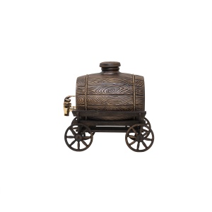 Butoi de vin ceramic Zilan cu robinet, capacitate 2.5L, suport caruta, 28x18x26 cm, EXT10238 - Img 3