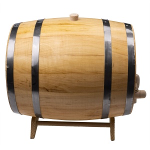 Butoi decor Z-tools, 10L, lemn arin, inchidere cu robinet, maron, 30x30x40 cm, EXT7212 - Img 2