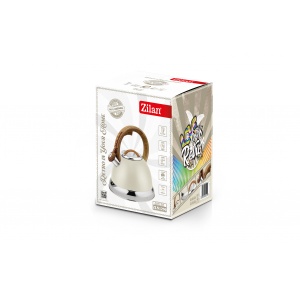 Ceainic inox Zilan, 3.5L, cu fluier, crem, ergonomic, compatibil cu toate sursele de caldura, ZLN1290 - Img 2