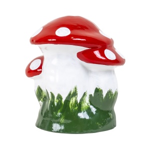 Ciuperca decorativa pentru gradina Zilan, ceramica, 23x23x26 cm, EXT10220