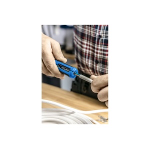 Cleste dezizolator Hogert pentru cablu 0.5-6.0 mm², constructie din otel SK5, maner anti-alunecare, dimensiuni compacte, HT1P102 - Img 3