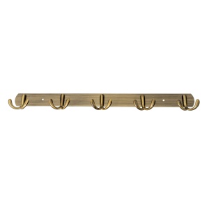 Cuier metalic Z-TOOLS cu 5 agatatori, lungime 44.5cm, latime 5cm, auriu, ZTS8142