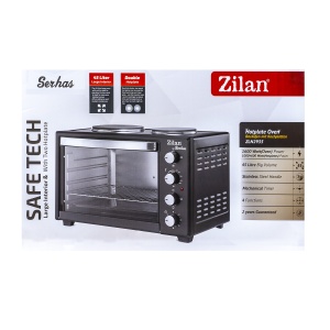 Cuptor electric cu plita Zilan, 2 arzatoare, 45l, 1600W, 56x36x34 cm, negru, ZLN2935 - Img 5