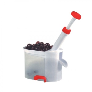 Extractor manual Zilan pentru scoaterea samburilor de cirese, visine si masline, plastic alb, 19x10 cm, ZLN2522 - Img 2