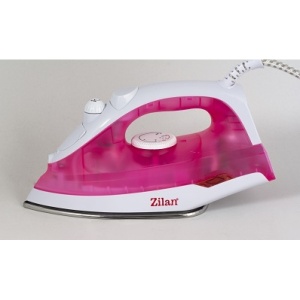 Fier de calcat Zilan cu talpa inox, 1600W, rezervor 180ml, sistem abur/horizontal si vertical, auto-curatare, alb/roz, 1.2m cablu, ZLN8430 - Img 2
