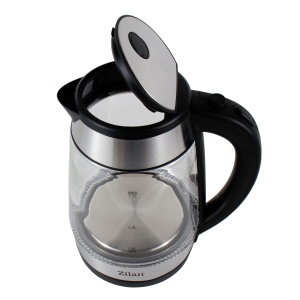 Fierbator electric Zilan, 1.7L, 2200W, sticla, inox, negru, indicator nivel apa, comutator On-Off, 360 grade, ZLN3963 - Img 2