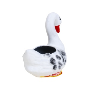 Ghiveci ceramica Zilan, lebada alb, 21cm lungime, 21cm inaltime, 14cm latime, EXT7065 - Img 3