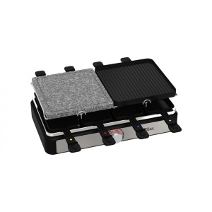 Gratar electric Zilan, 2 in 1, non stick, 1400W, dimensiuni 21x23 cm, 21x46 cm, termostat reglabil, inox, ZLN8863 - Img 4