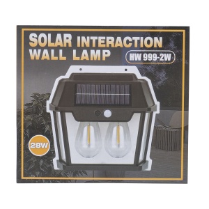 Lampa solara de perete Zilan cu 2 becuri LED, putere 28W, senzor de miscare, 3 moduri de lumina, dimensiuni 18.5x7x17.5 cm, ZTS8196 - Img 5