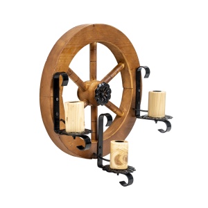 Lustra lemn, diametru 40cm, E14 EXT7574 - Img 2