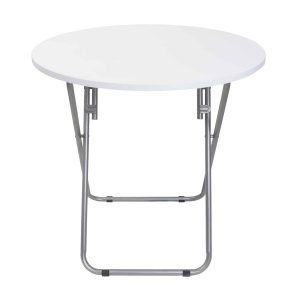 Masa plianta rotunda Zilan 70x70cm, alb, cu blat mdf si picioare metalice, 4 scaune pliant, ZLN6944_4S - Img 2