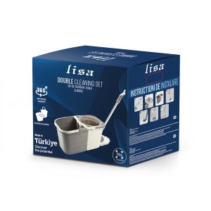 Mop rotativ Zilan cu doua recipiente, 19L, microfibra, 360°, compact, ZLN0792 - Img 3