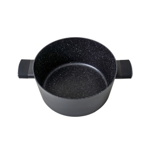 Oala cu capac sticla Zilan, 24 cm, 3L, aluminiu, emailat, negru, cod ZLN0843 - Img 2
