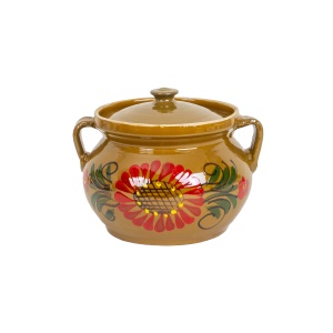 Oala din lut Zilan, cu capac, diametru 18 cm, capacitate 2l, rezistenta, usoara intretinere, EXT10388 - Img 1