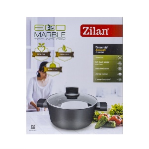 Oala Zilan cu capac de sticla, ECO, 28 cm, 5L, aluminiu, negru, ZLN0867 - Img 5