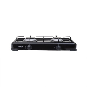 Pachet aragaz 2 ochiuri, 51×28 cm plus (ceas pentru butelie, 2 m furtun pentru gaz, 3 coliere pentru furtun, aprinzator) negru / ZLN 7128_1 - Img 2