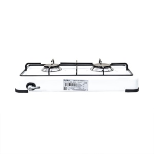 Pachet aragaz 2 ochiuri, 51×28 cm plus (ceas pentru butelie, 2 m furtun pentru gaz, 3 coliere pentru furtun, aprinzator) alb / ZLN 7129_1 - Img 5