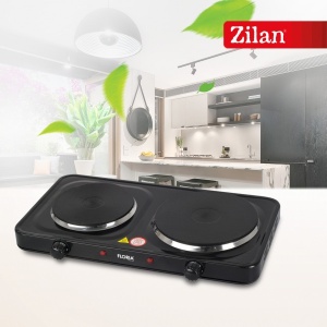 Plita electrica Zilan, 2 arzatoare, termostat reglabil, 2500W, 44x25x7 cm, negru, ZLN2844 - Img 3
