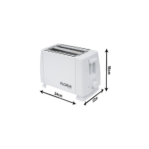Prajitor de paine Zilan, 700W, 7 nivele de control, 2 felii, inox, alb, 12x24x16 cm, ZLN1833 - Img 3