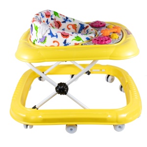 Premergator Zilan cu scaun reglabil, 10 roti pivotante, galben animal print, 64x58x74 cm, ZLN1077_2 - Img 2