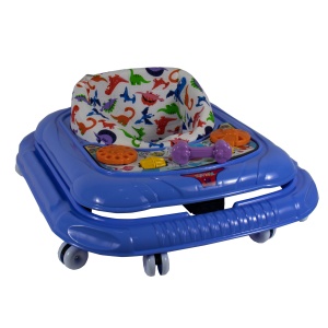 Premergator Zilan, scaun reglabil, 10 roti pivotante 360°, albastrui imprimat, pentru 6 luni+, 64x58x74 cm, ZLN1077_3 - Img 3
