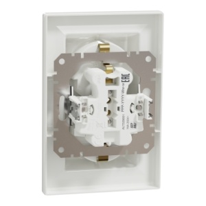 Priza dubla incastrata Schneider, 16A, Schuko, alb, 123x83x46 mm, EXT10651 - Img 3