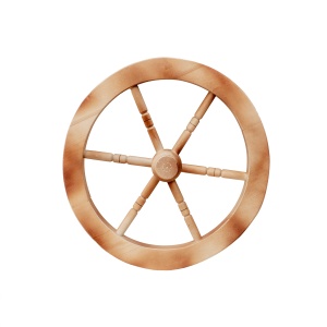 Roata decorativa Zilan, lemn natural cu dungi maro, diametru 47 cm, dimensiuni 64x2x65 cm, EXT10229_3 - Img 1