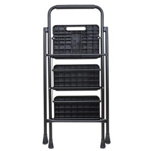 Scara metalica Z-TOOLS cu 3 trepte, pliabila, 105cm inaltime, 46cm lungime, 67cm latime, suport 150kg, ZTS8087 - Img 3