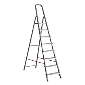 Scara metalica Zilan 7+1 trepte, inaltime 2.20m, profil patrat, suporti din plastic, ZLN1190
