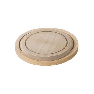Set 2 bucati tocator rotund Zilan, lemn fag, 2 cm grosime, 24.5x24.5 cm + 19x19 cm, bej, EXT6069 - Img 2