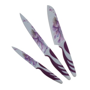 Set cutite inox Z-tools, 3 piese, 32.5 cm + 30 cm + 23 cm, multicolor, cu invelis ceramic, 4544