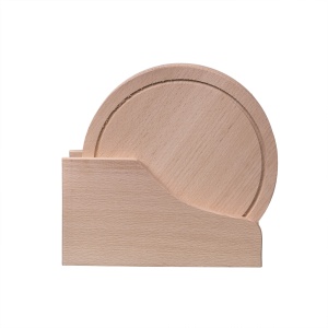Set tocatoare rotunde Zilan, 4 bucati, 25 cm, lemn, bej, EXT10147 - Img 2