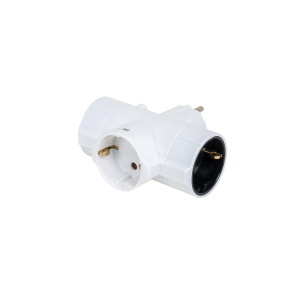 Adaptor 3 posturi Z-TOOLS, 3680W, 16A, 230V, dimensiuni 9x5x8 cm, SM-TRS-0103