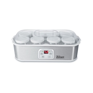 Aparat pentru facut iaurt Zilan, control digital, timer 1-48 ore, termostat reglabil 22-55 grade, 8 borcane sticla 180 ml, 33x19x10.5 cm, ZLN6104