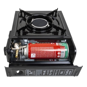 Aragaz camping Zilan, cu arzator, alimentare dubla butelie spray sau gaz, flacara antivant, 30x25x12 cm, ZTS5576 - Img 2