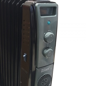 Calorifer electric cu ulei Zilan, termostat reglabil, eficient energetic, indicator luminos, protectie supraincalzire, role pentru deplasare, 61x26x12 cm, ZLN1963 - Img 4