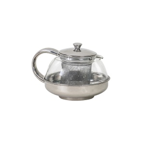 Ceainic cu infuzor Zilan, sticla si inox, 600ml, argintiu, 13x13x8 cm, 1531 - Img 2