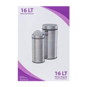 Cos menajer Zilan, inox, capacitate 16 l, inaltime 38 cm, latime 25 cm, diametru 25 cm, ZLN4599 - Img 3