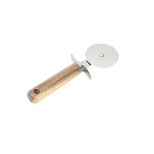 Cutit pentru pizza Zilan, maner din lemn, lungime 20.5cm, diametru 6.5cm, 20x6x3 cm, 1kg, 1035 - Img 2