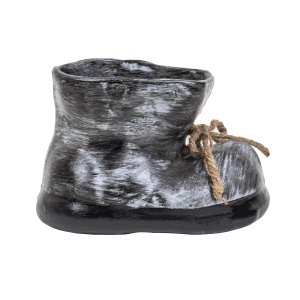 Decoratiune gradina Zilan ceramica, bocanc mic cu suport flori, 15cm inaltime, 22cm lungime, EXT10205 - Img 1