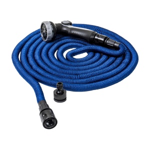 Furtun gradina extensibil Zilan, 5-15m, cu pistol de udat 7 functii, rezistenta crescuta, albastru, EXT9665 - Img 1